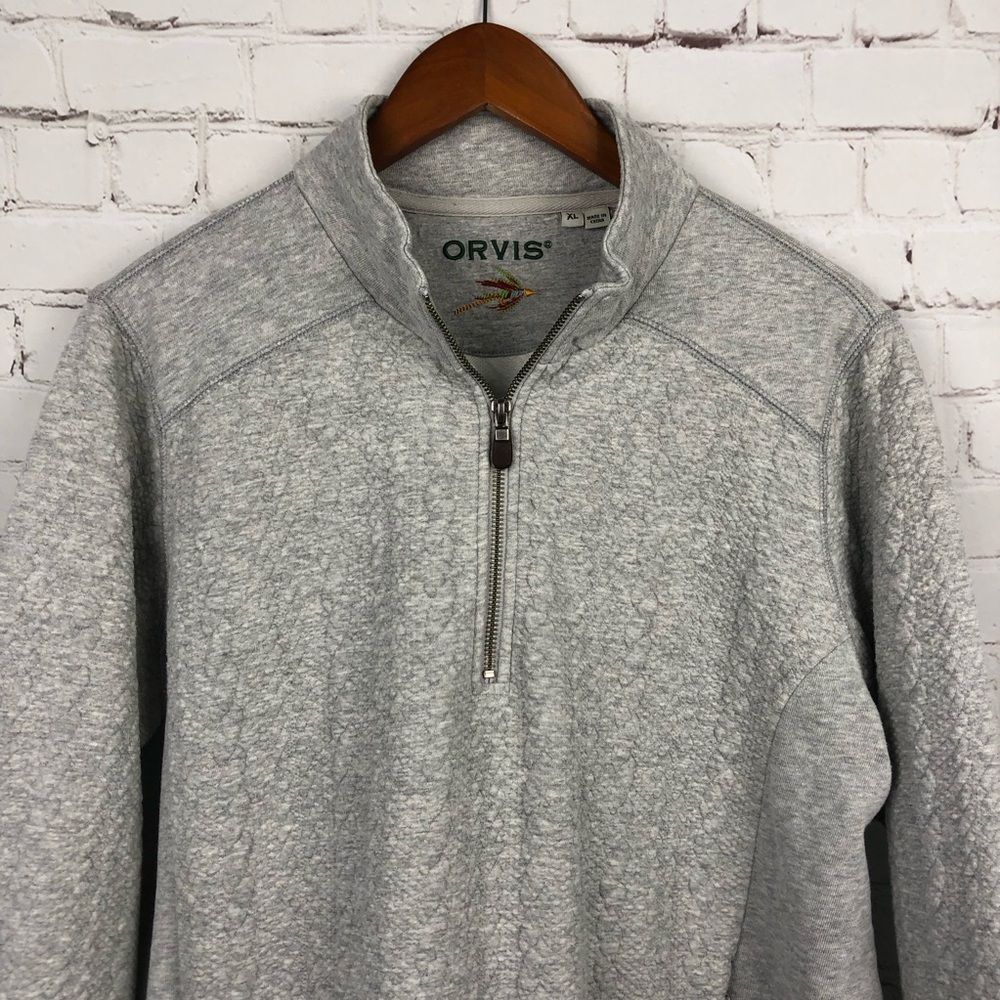 Orvis Gray Quarter Zip Pullover Men's Sz XL - Picture 1 of 10